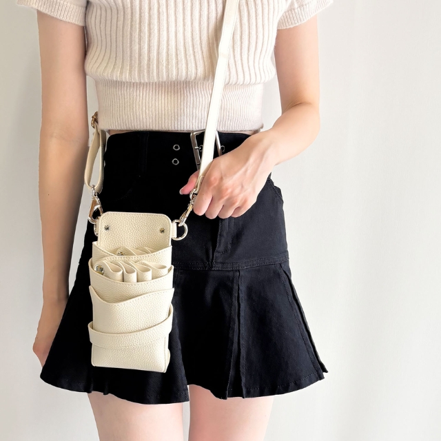 DEEDS シエーナ アイボリーホワイト シルバー金具 シボ素材