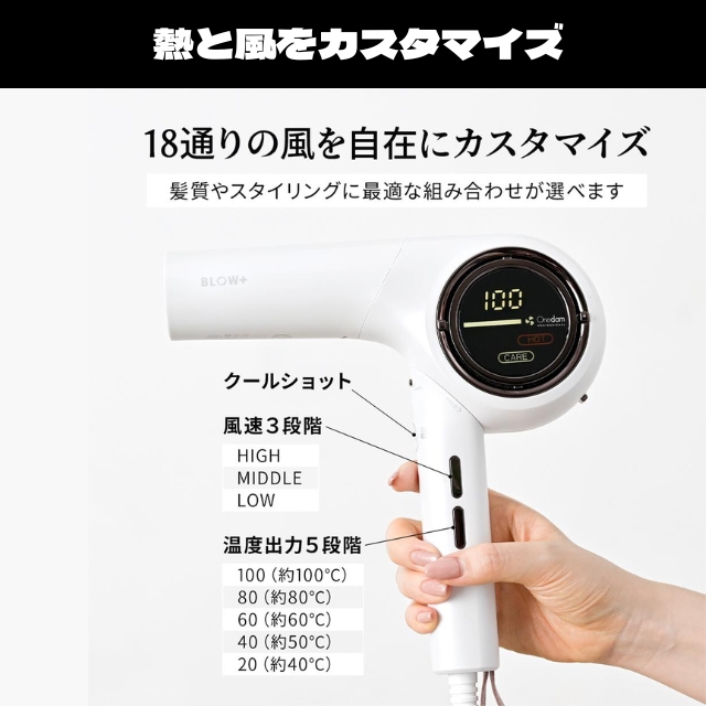 ワンダム プラズマイオンケアドライヤーBLOW+ ABD-702F**