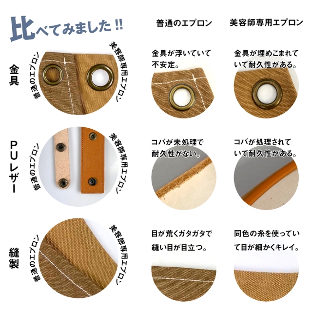 DEEDS コーデュラ シザーホルダー付きエプロン ブラック