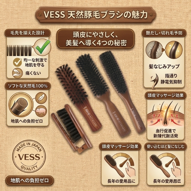 ベス 地肌の痛くないブラシセット用  JI-1500*