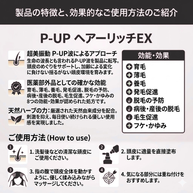 薬用育毛剤 P-UP(ピーアップ) ヘアーリッチEX 100ml