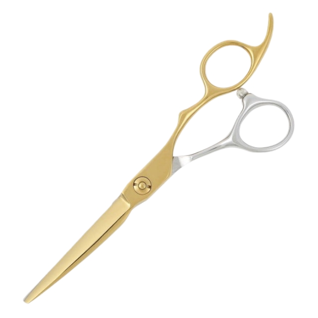 DEEDS 立体ハンドル ソードシザー ゴールドチタン×シルバー6.0インチ