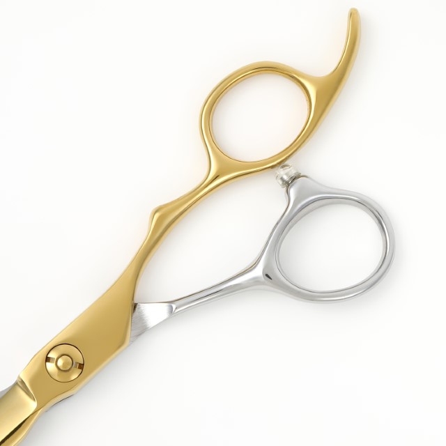 DEEDS 立体ハンドル ソードシザー ゴールドチタン×シルバー6.0インチ