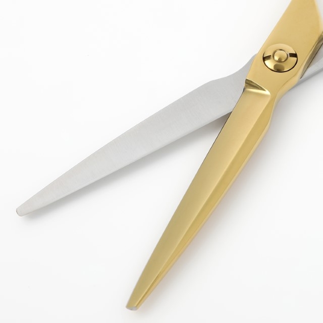 DEEDS 立体ハンドル ソードシザー ゴールドチタン×シルバー6.0インチ