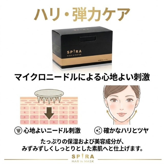 欲針フェイスマスク SPIRA ブラック 30枚