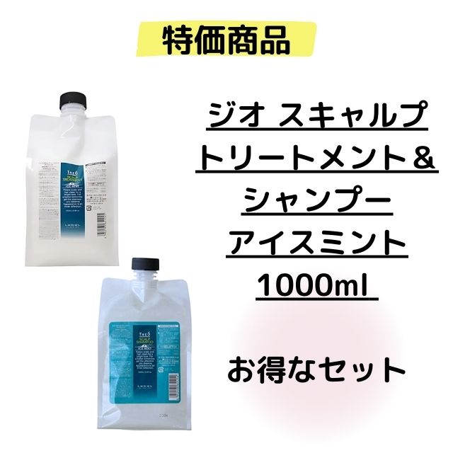 【特価】ジオ スキャルプトリートメント＆シャンプー アイスミント 1000mlセット