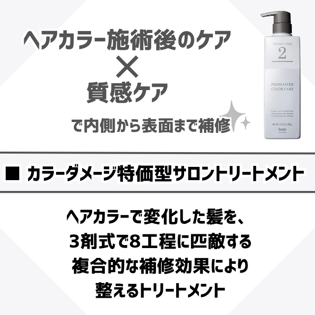 ホーユー プロマスター カラーケア システムトリートメント インサイドケア
