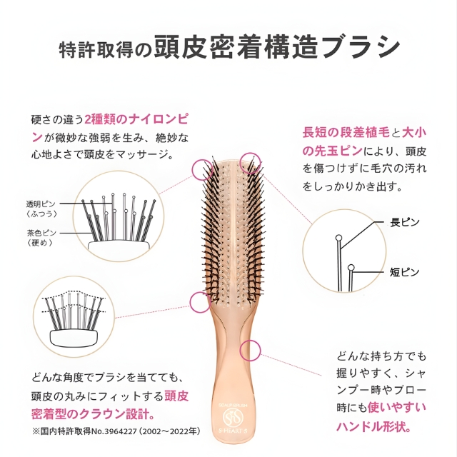 エミット スカルプブラシ ワールドモデル  ピンクゴールド