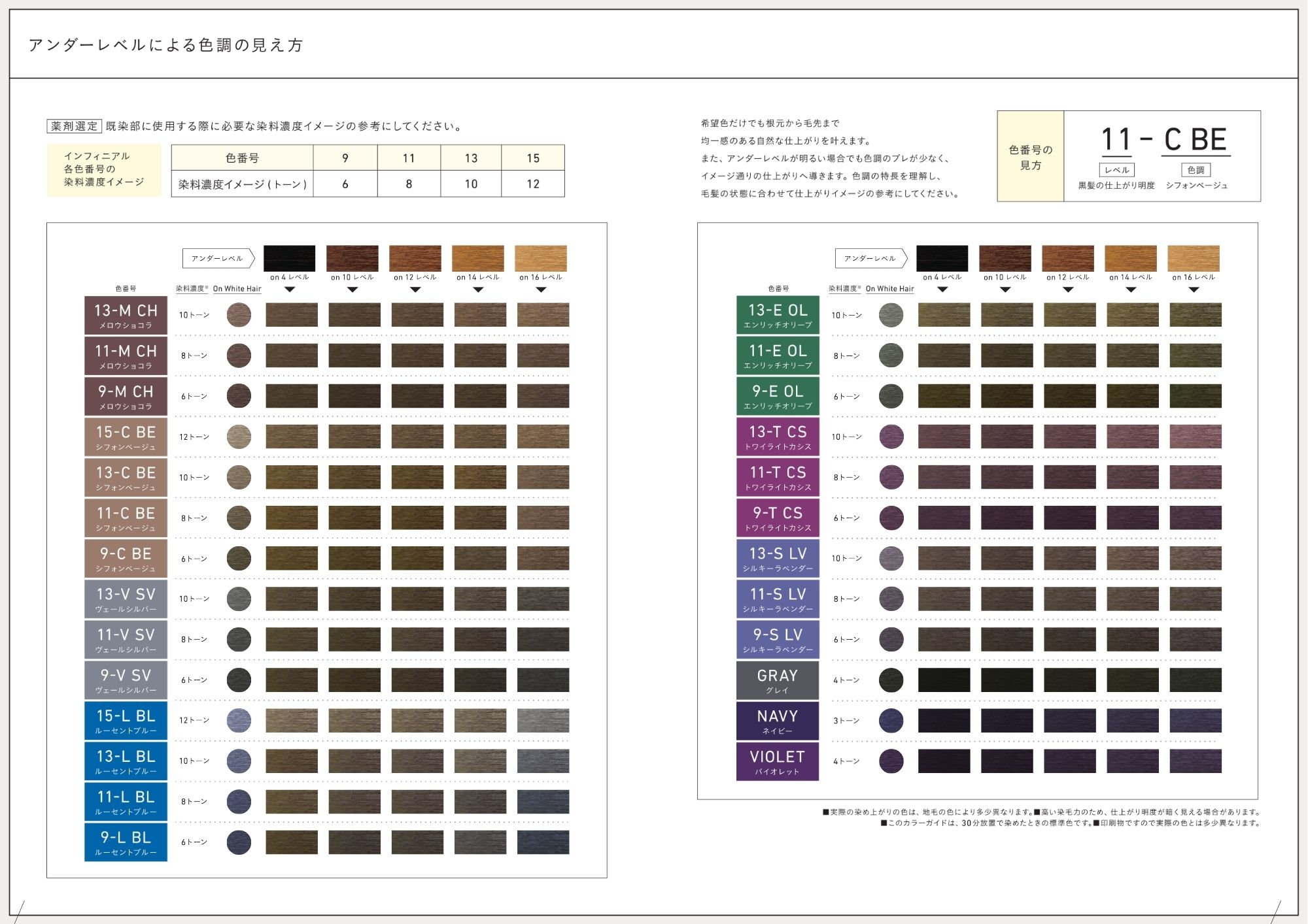 infinial インフィニアル カラーチャート